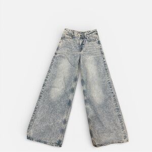 H&M Divided Light Wash Wide Leg Jeans High Rise Size 0